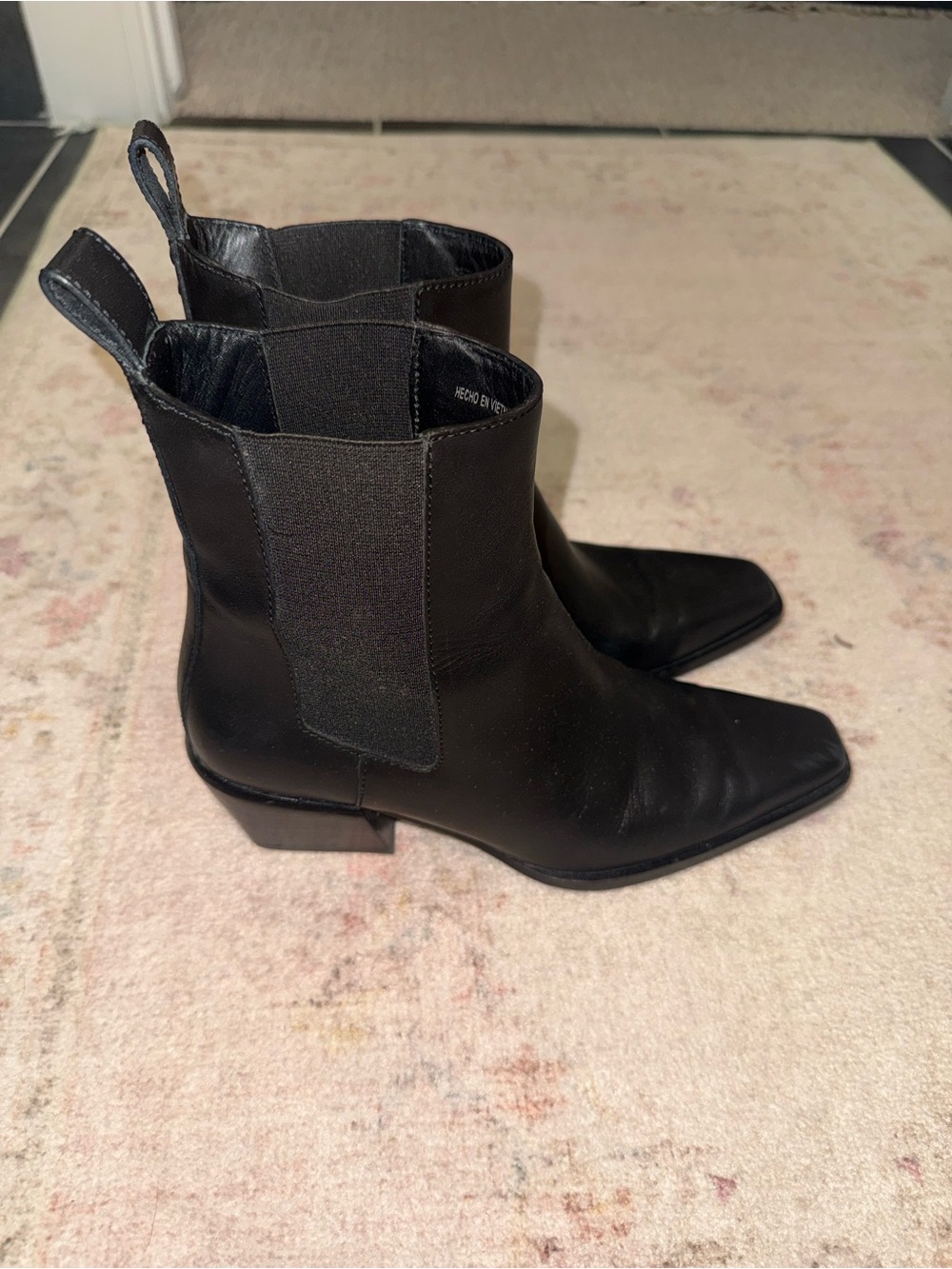 Rag & Bone Joni Black Leather Chelsea Boots Size 7